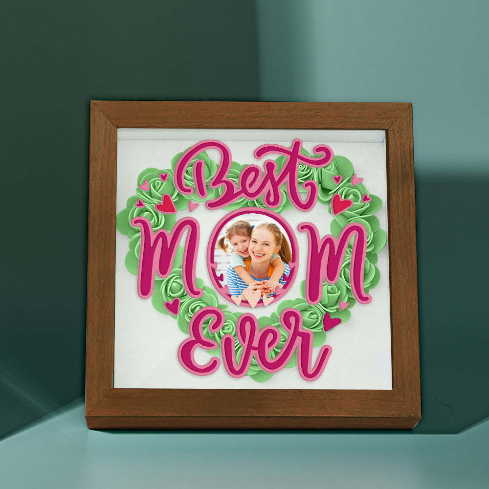 Personalized Photo Flower Shadow Box Frame Mother's Day Gift - MyFaceBoxerUK