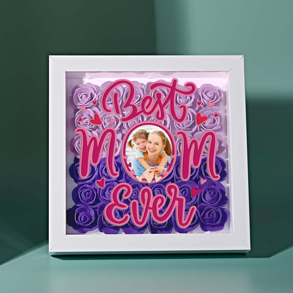 Personalized Photo Flower Shadow Box Frame Mother's Day Gift - MyFaceBoxerUK