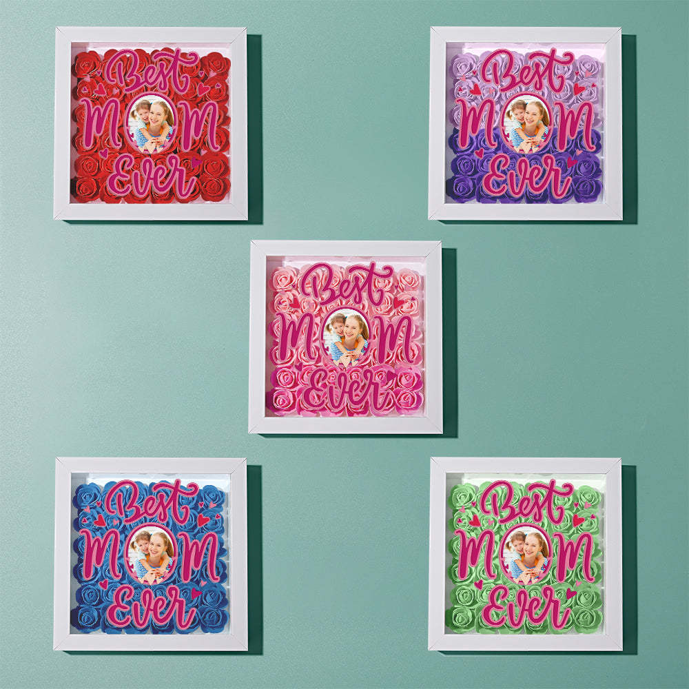 Personalized Photo Flower Shadow Box Frame Mother's Day Gift - MyFaceBoxerUK