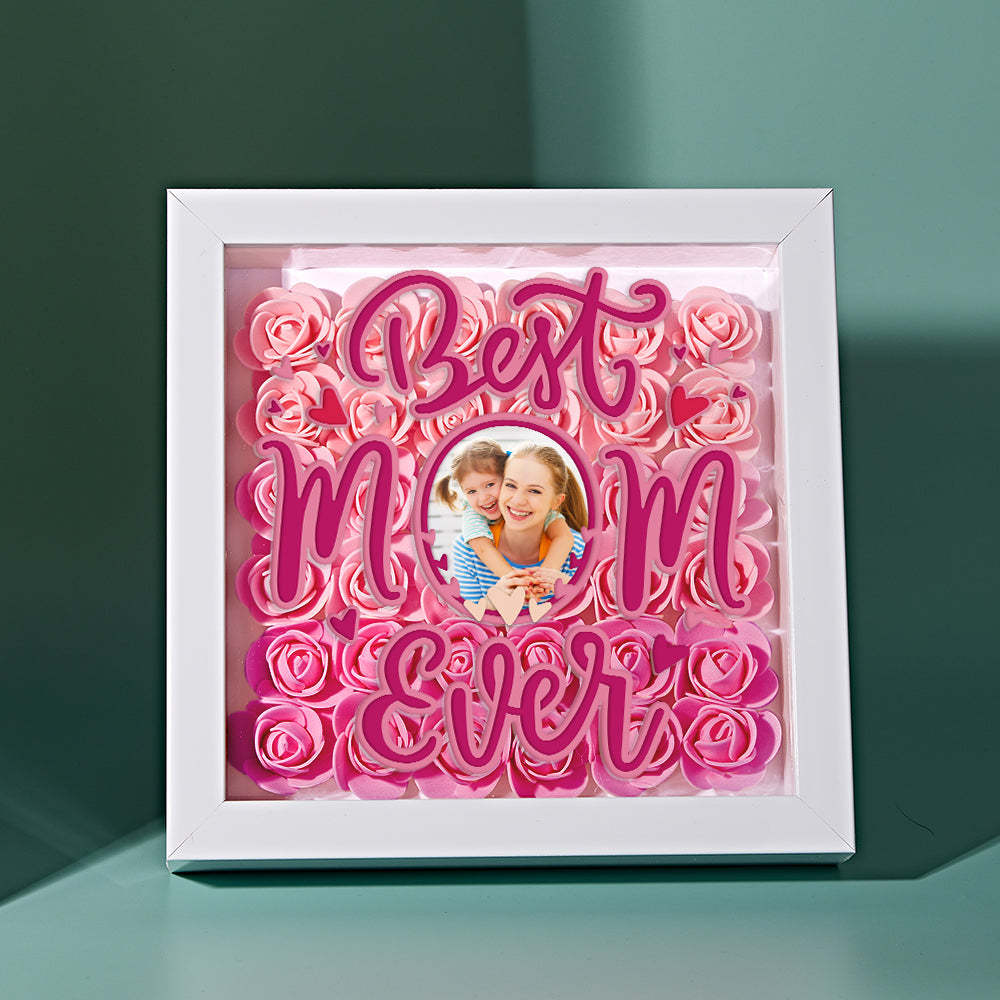 Personalized Photo Flower Shadow Box Frame Mother's Day Gift - MyFaceBoxerUK