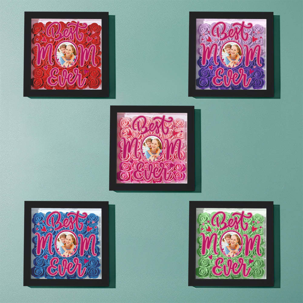 Personalized Photo Flower Shadow Box Frame Mother's Day Gift - MyFaceBoxerUK