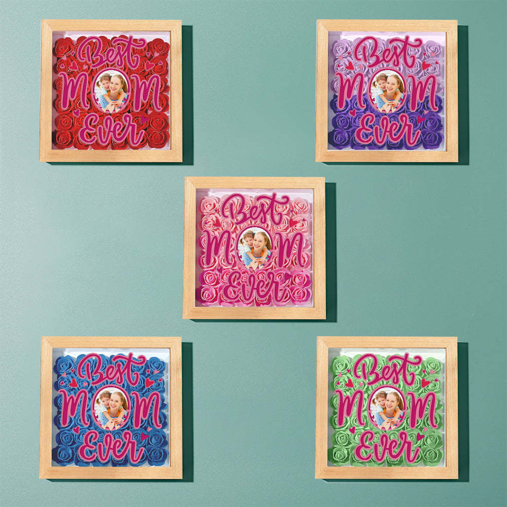 Personalized Photo Flower Shadow Box Frame Mother's Day Gift - MyFaceBoxerUK