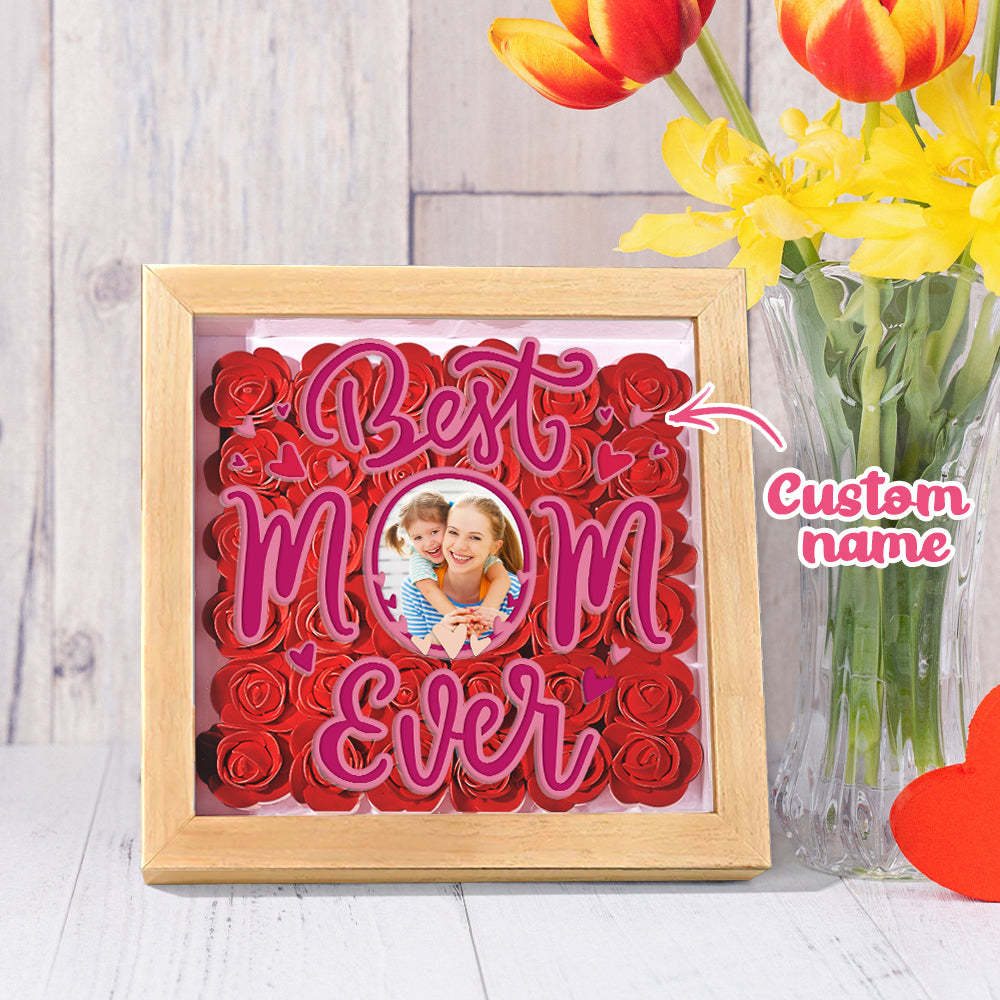 Personalized Photo Flower Shadow Box Frame Mother's Day Gift - MyFaceBoxerUK