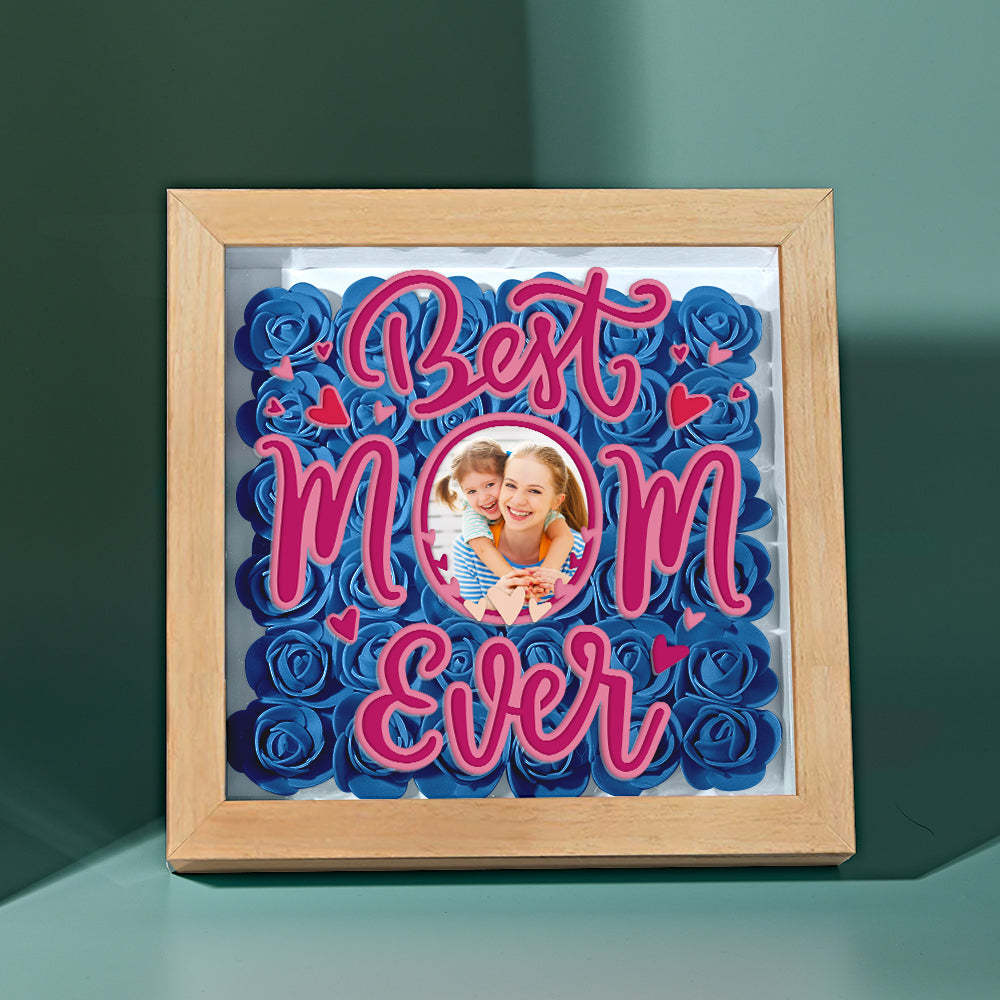 Personalized Photo Flower Shadow Box Frame Mother's Day Gift - MyFaceBoxerUK