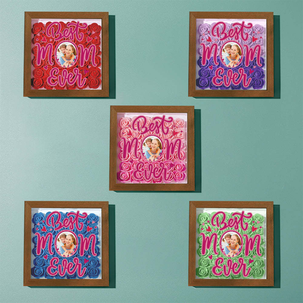 Personalized Photo Flower Shadow Box Frame Mother's Day Gift - MyFaceBoxerUK