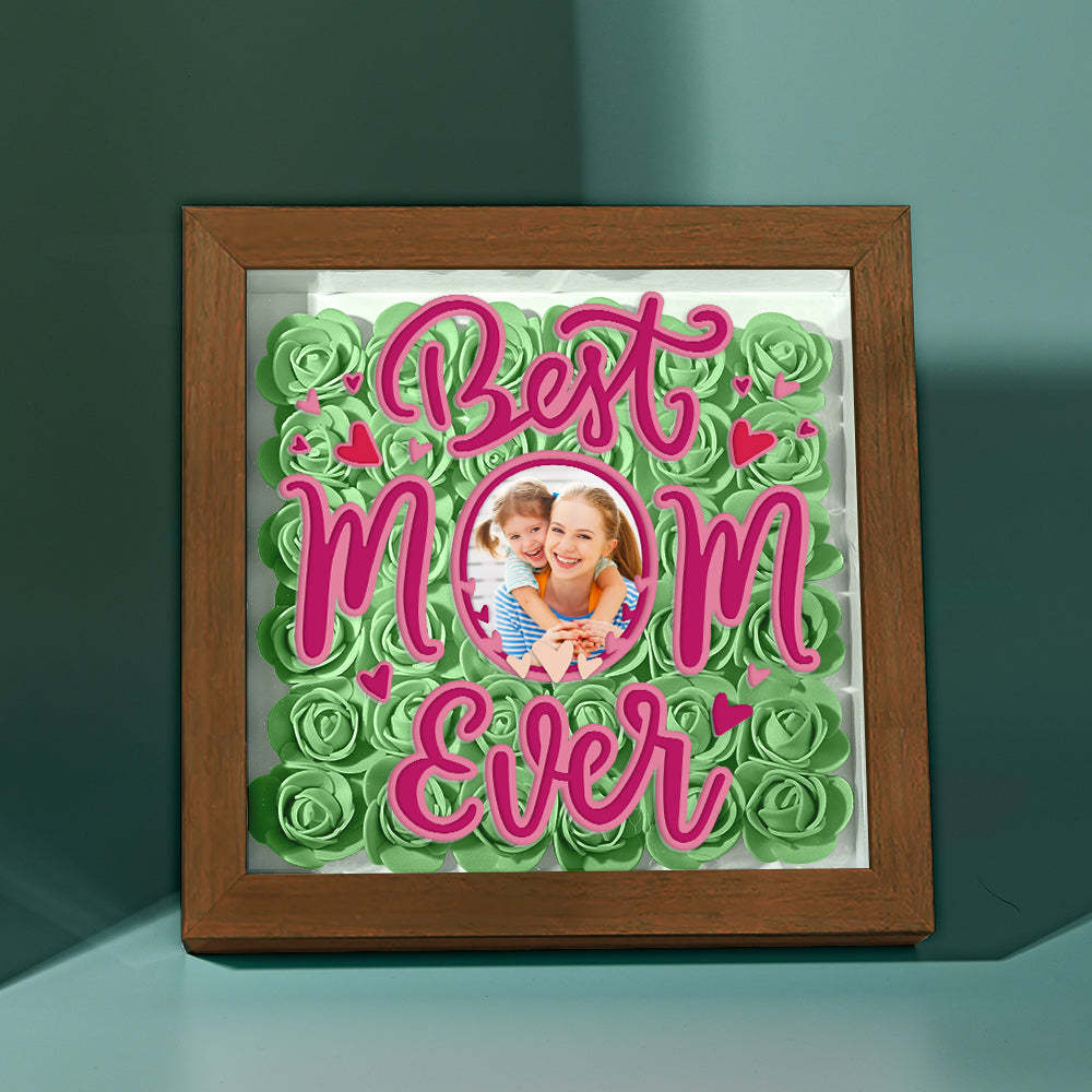 Personalized Photo Flower Shadow Box Frame Mother's Day Gift - MyFaceBoxerUK