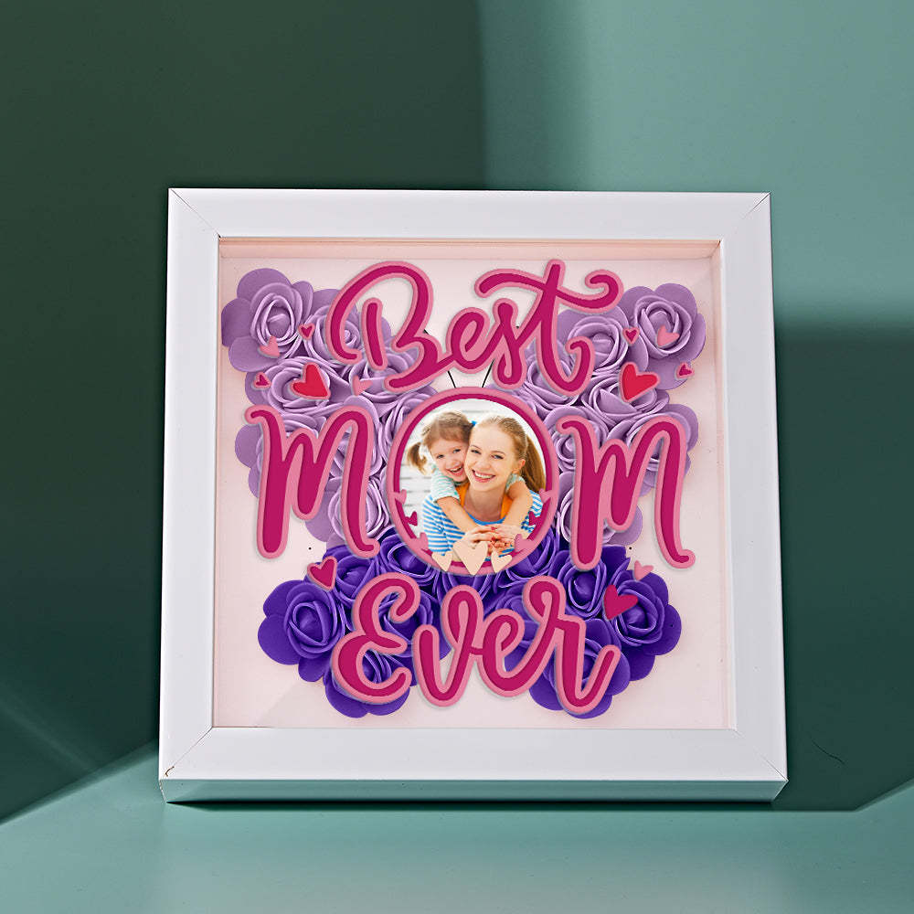 Personalized Photo Flower Shadow Box Frame Mother's Day Gift - MyFaceBoxerUK