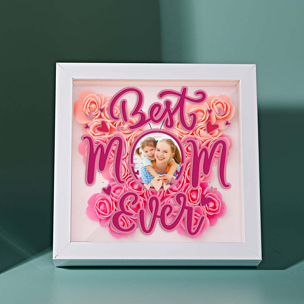 Personalized Photo Flower Shadow Box Frame Mother's Day Gift - MyFaceBoxerUK
