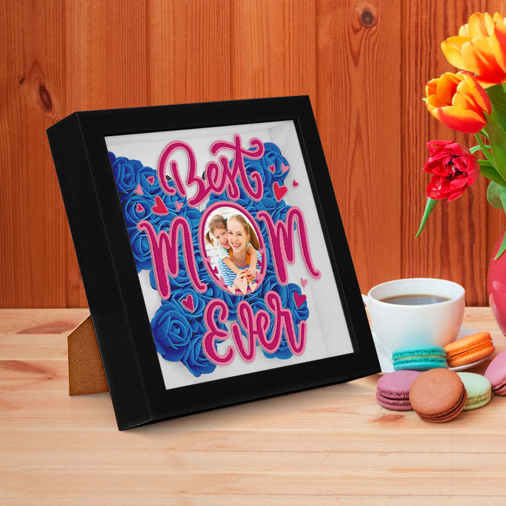Personalized Photo Flower Shadow Box Frame Mother's Day Gift - MyFaceBoxerUK