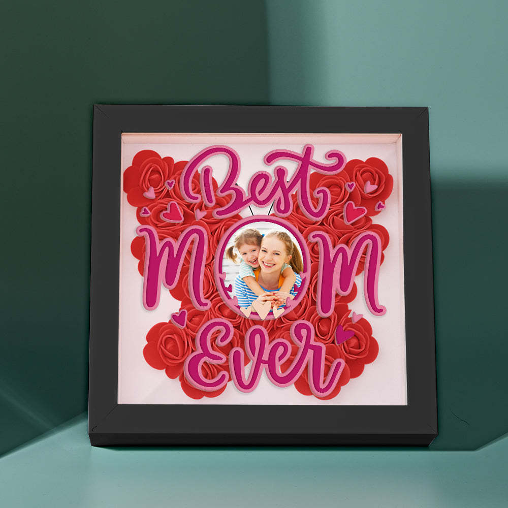 Personalized Photo Flower Shadow Box Frame Mother's Day Gift - MyFaceBoxerUK