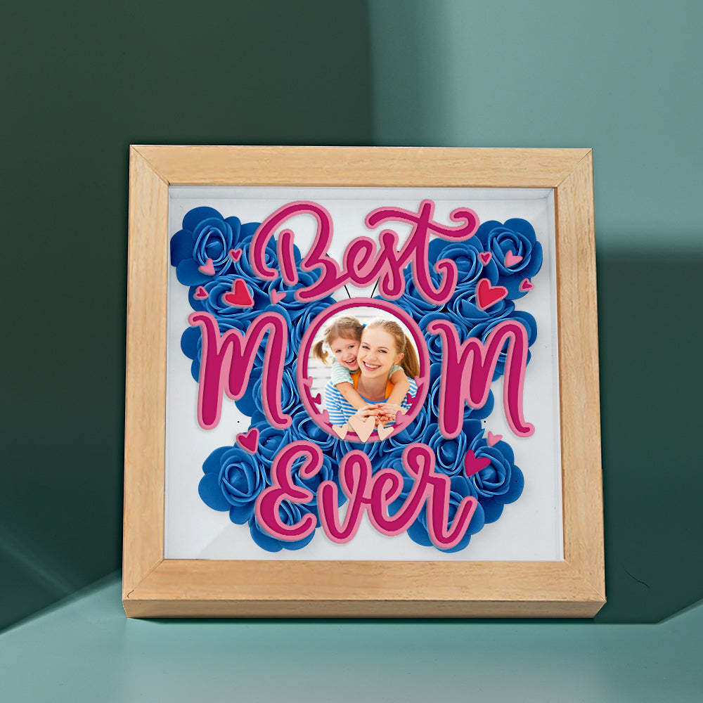 Personalized Photo Flower Shadow Box Frame Mother's Day Gift - MyFaceBoxerUK