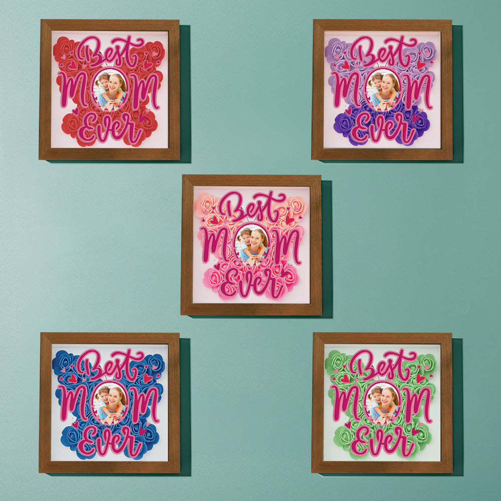 Personalized Photo Flower Shadow Box Frame Mother's Day Gift - MyFaceBoxerUK
