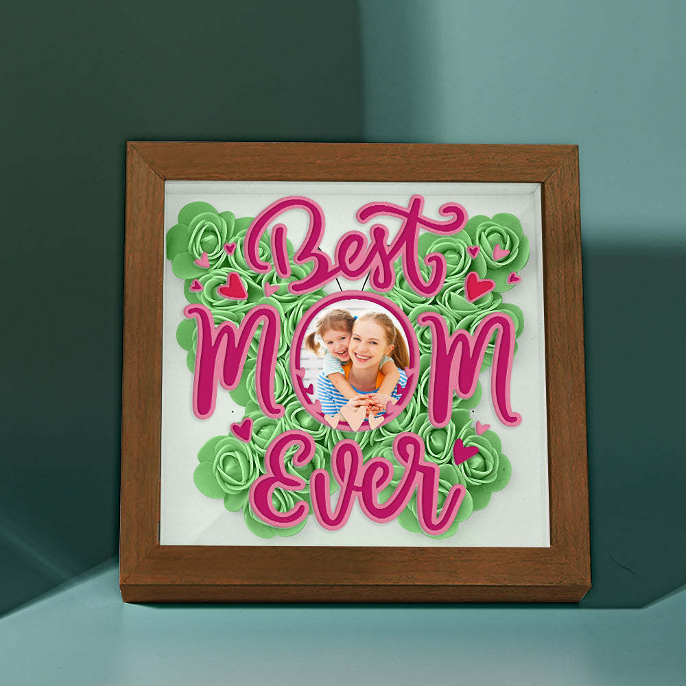 Personalized Photo Flower Shadow Box Frame Mother's Day Gift - MyFaceBoxerUK
