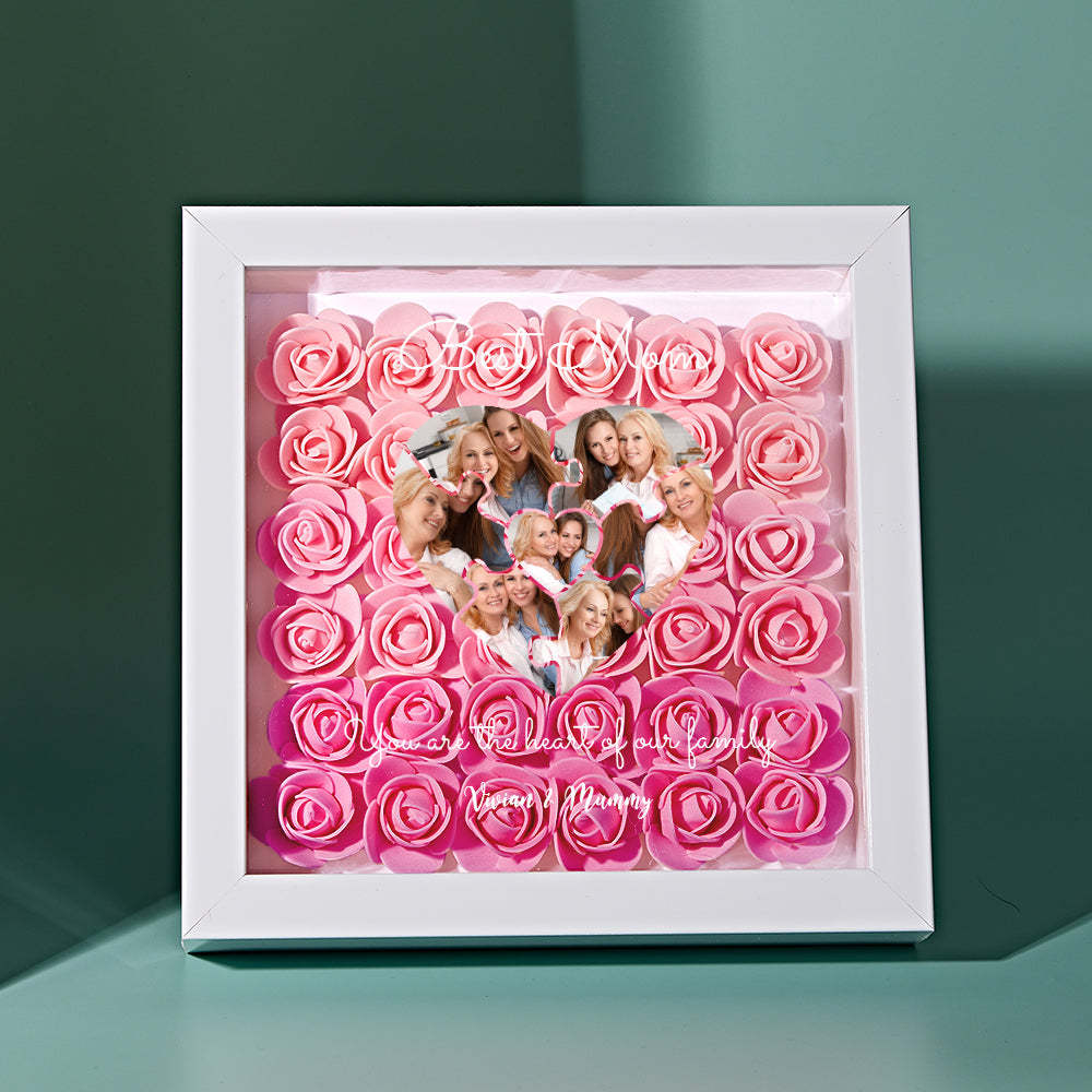 Custom Photo Puzzle Flower Shadow Box Personalized Flower Shadowbox Frame Mother's Day Gift	 - MyFaceBoxerUK