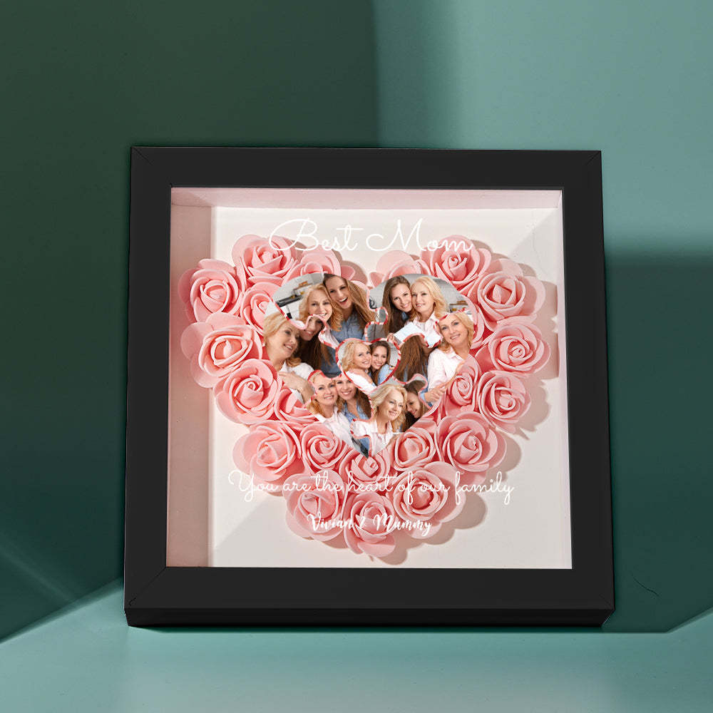 Custom Photo Puzzle Flower Shadow Box Personalized Flower Shadowbox Frame Mother's Day Gift - MyFaceBoxerUK