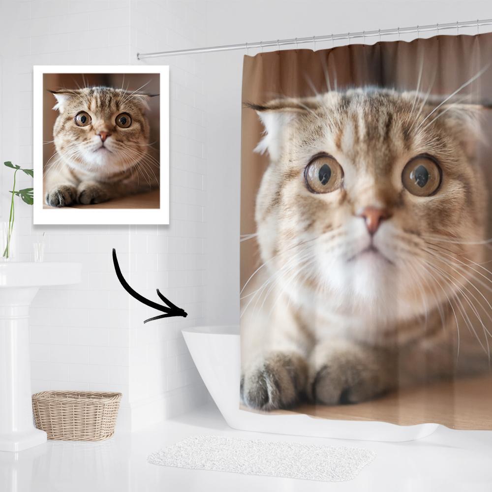 Custom Photo Shower Curtain Unique Gift Waterproof Shower Curtain - MyFaceBoxerUK