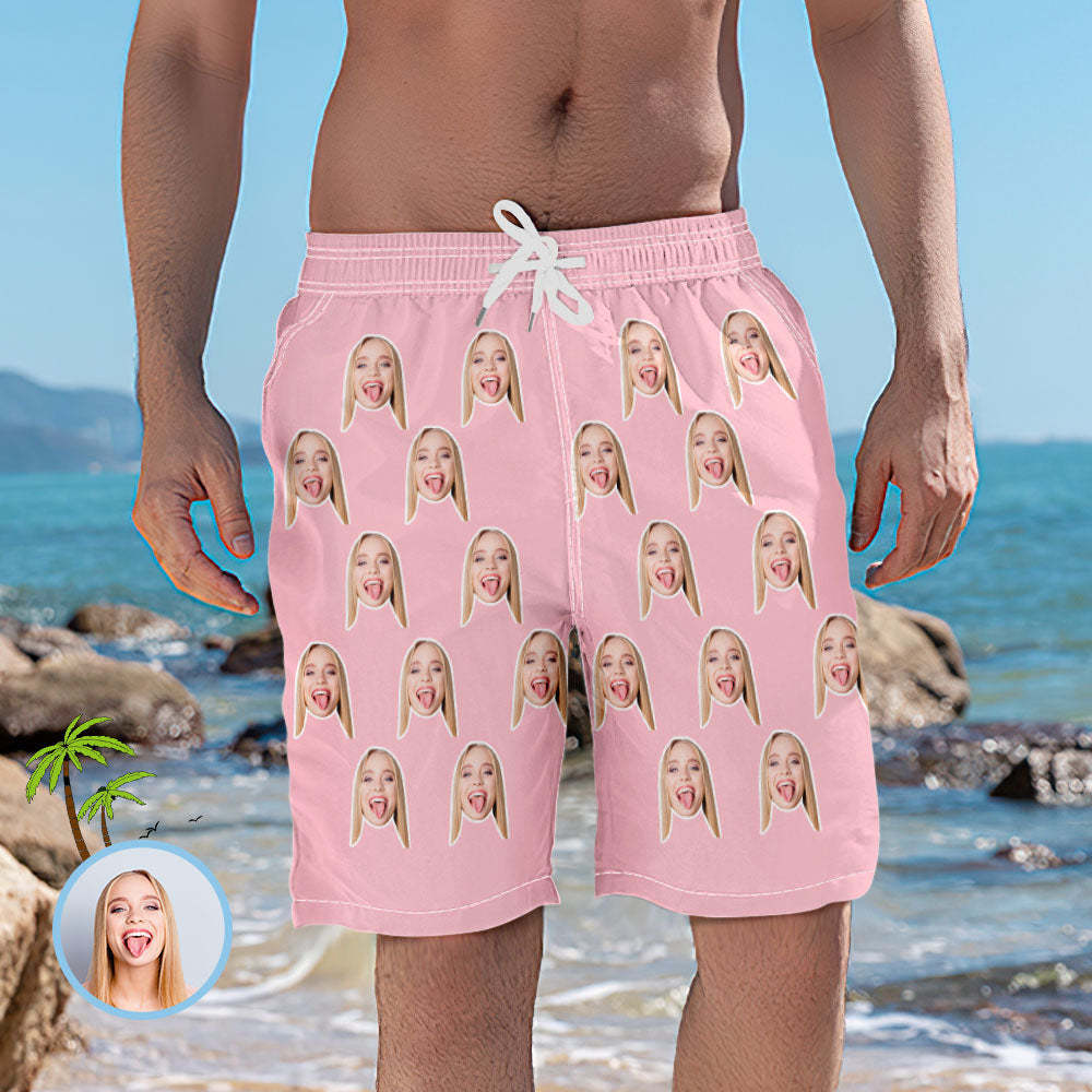 Men's Custom Face Elastic Beach Short Pants - MyFaceBoxerUK