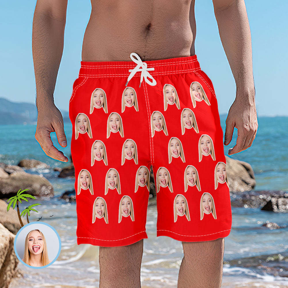 Men's Custom Face Elastic Beach Short Pants - MyFaceBoxerUK