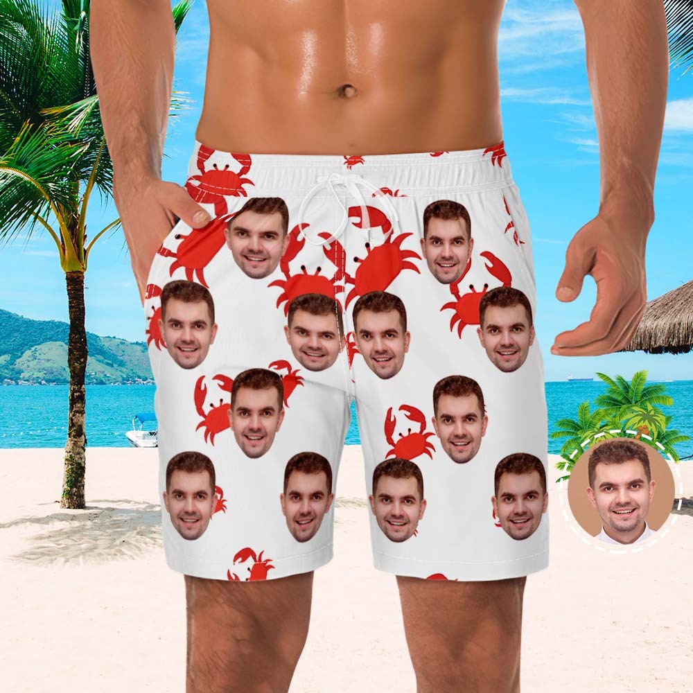 Custom Face Shorts Men's Beach Photo Shorts Little Crab Design - MyFaceBoxerUK
