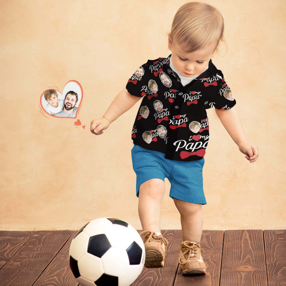Custom Photo Hawaiian Shirt Personalized Face Hawaiian Shirt Gift Father's Day Gift - I Love My Papa - MyFaceBoxerUK