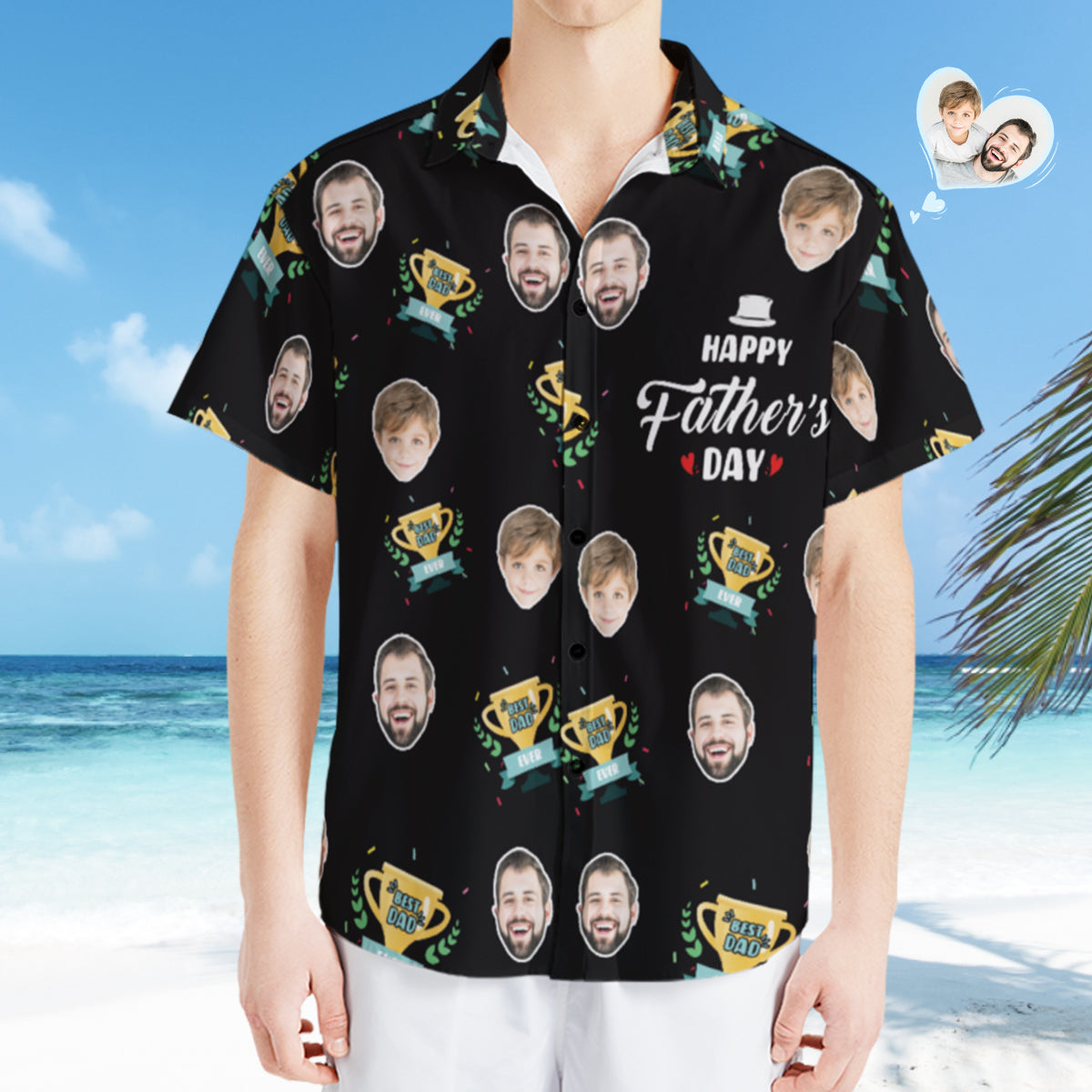 Custom Photo Hawaiian Shirt Personalized Face Hawaiian Shirt Gift Father's Day Gift - Best Dad Ever