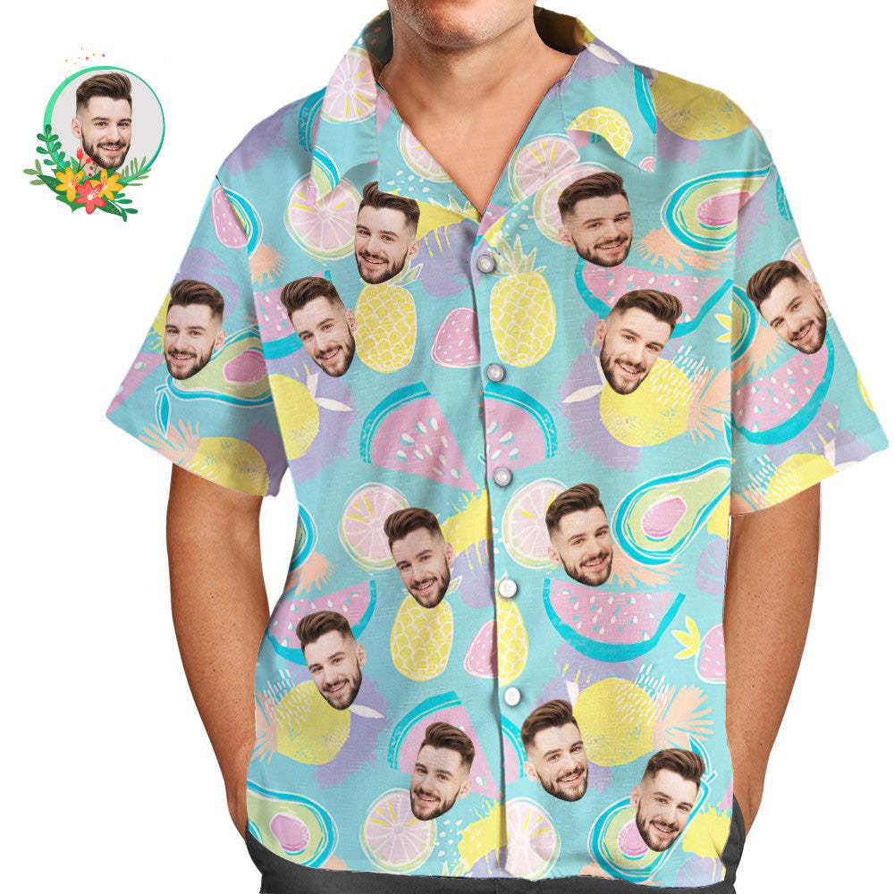 Custom Hawaiian Shirt with Face Enjoy Summer Time Men's All Over Print Aloha Shirt - MyFaceBoxerUK