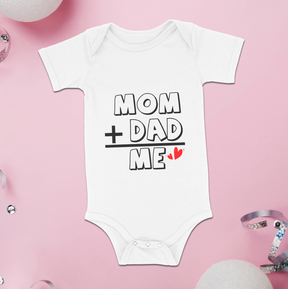 Mom+Dad=ME Baby Bodysuits Onesie - MyFaceBoxerUK