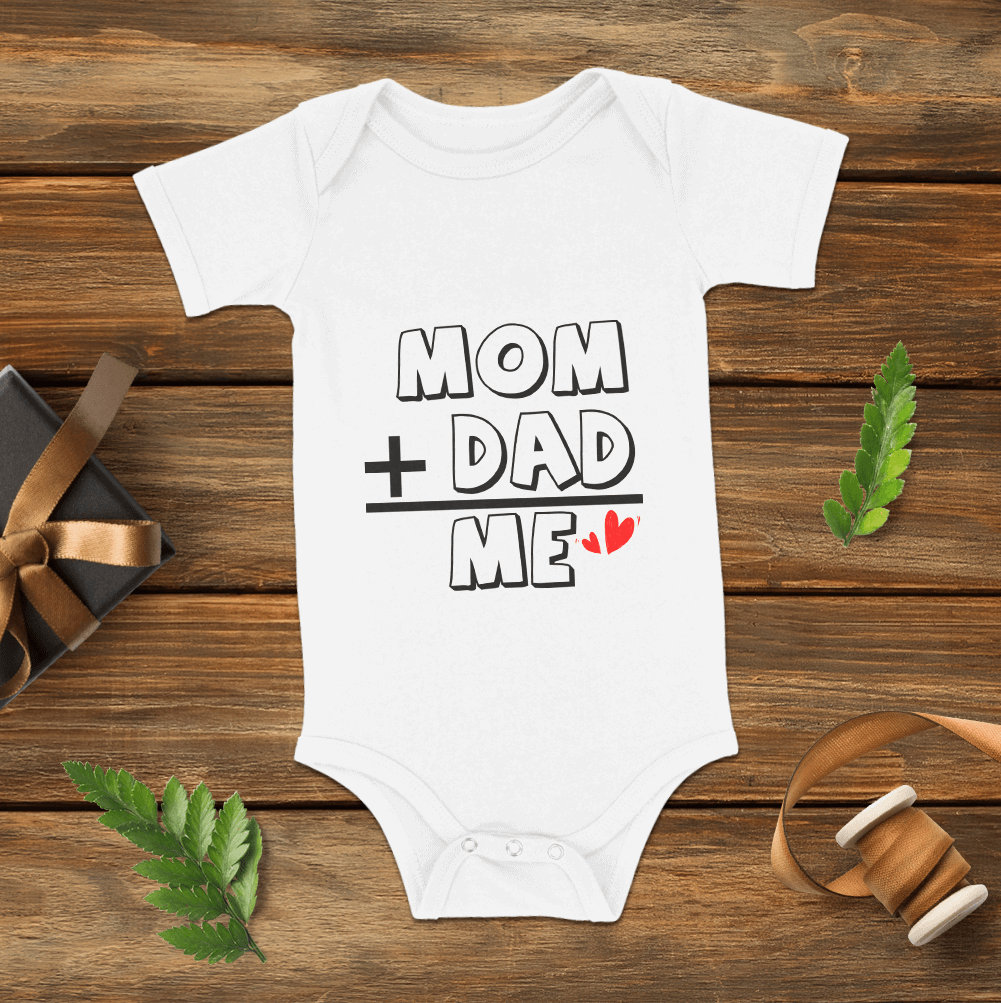 Mom+Dad=ME Baby Bodysuits Onesie - MyFaceBoxerUK