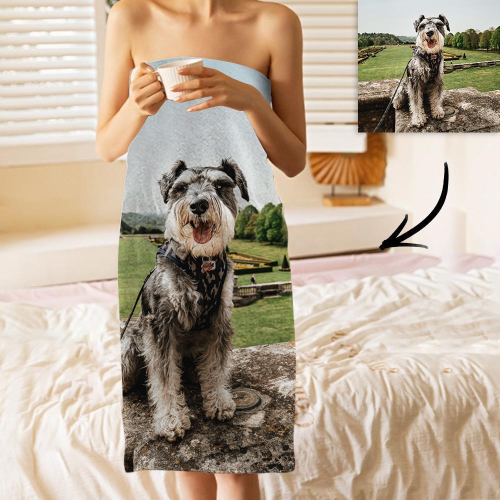 Custom Photo Bath Towels Beach Towels Ultrafine Fiber for Pet Lovers - MyFaceBoxerUK