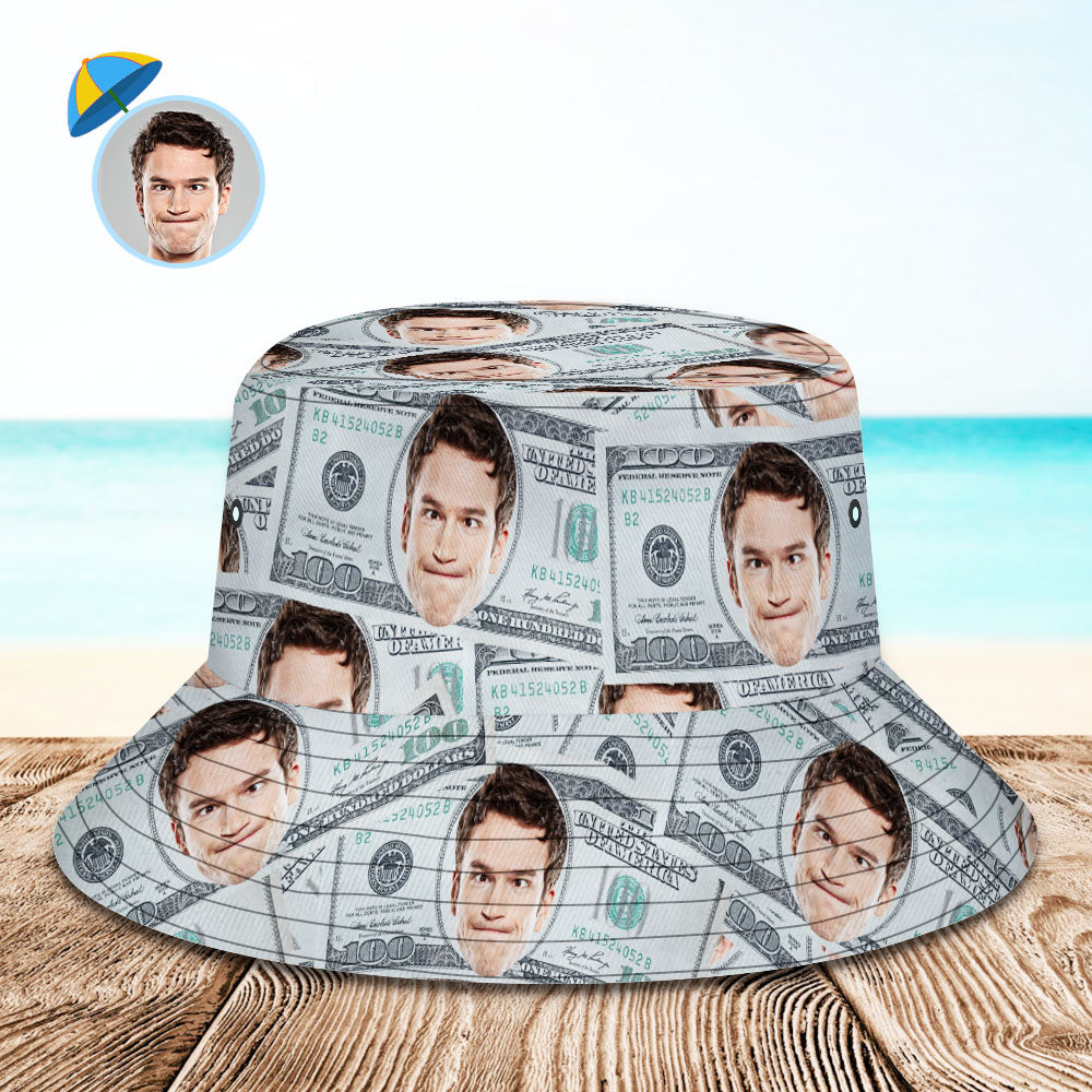 Custom Your Photo Face And Pet Summer Bucket Hat Fisherman Hat - Dollar	 - MyFaceBoxerUK