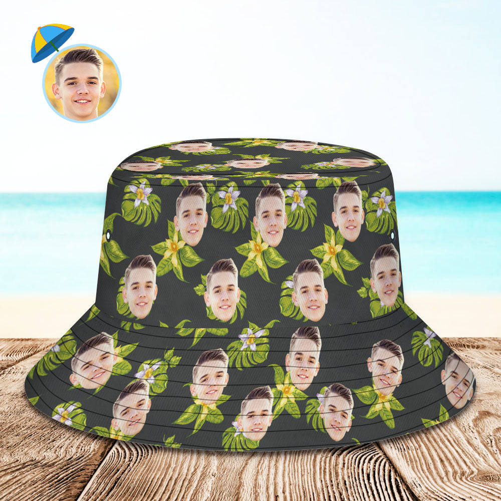 Custom Over Print Hawaiian Fisherman Hat Bucket Hat Beach Sports Hat	 - MyFaceBoxerUK