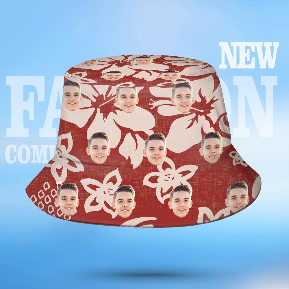 Custom Photo Tropical Flower Print Hawaiian Fisherman Hat Bucket Hat	 - MyFaceBoxerUK