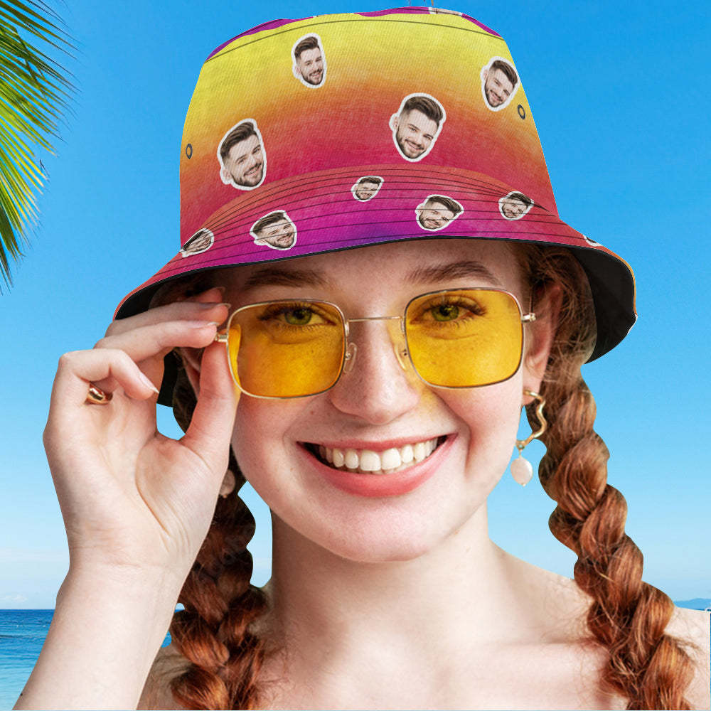 Custom Bucket Hat Unisex Face Bucket Hat Personalized Wide Brim Outdoor Summer Cap Hiking Beach Sports Hats Tie Dye Style Multicolor - MyFaceBoxerUK