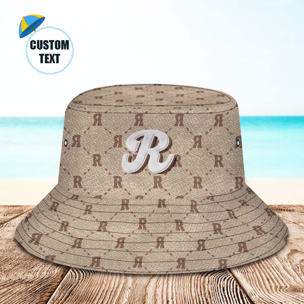 Custom Bucket Hat Unisex Plaid Fisherman Hat Personalized Letter	 - MyFaceBoxerUK