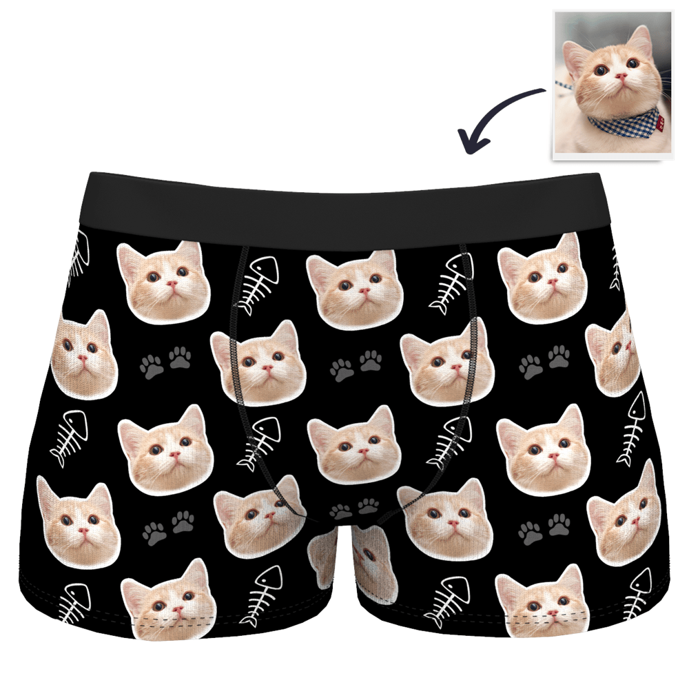 Men's Customized Cat Boxer Shorts - MyFaceBoxerUK