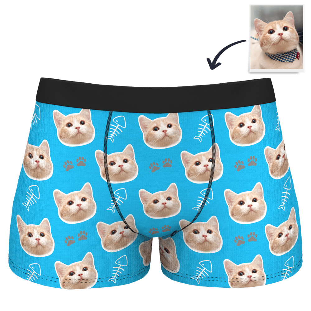 Men's Customized Cat Boxer Shorts - MyFaceBoxerUK
