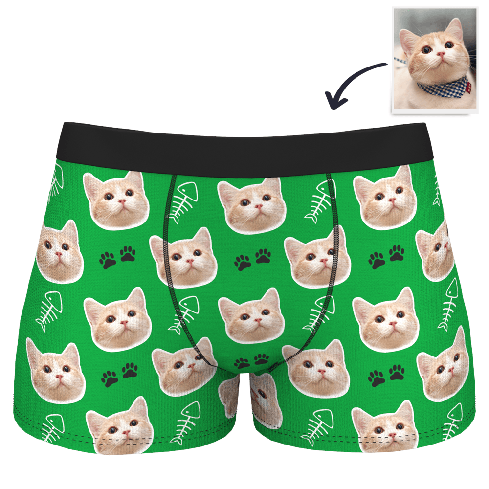 Men's Customized Cat Boxer Shorts - MyFaceBoxerUK