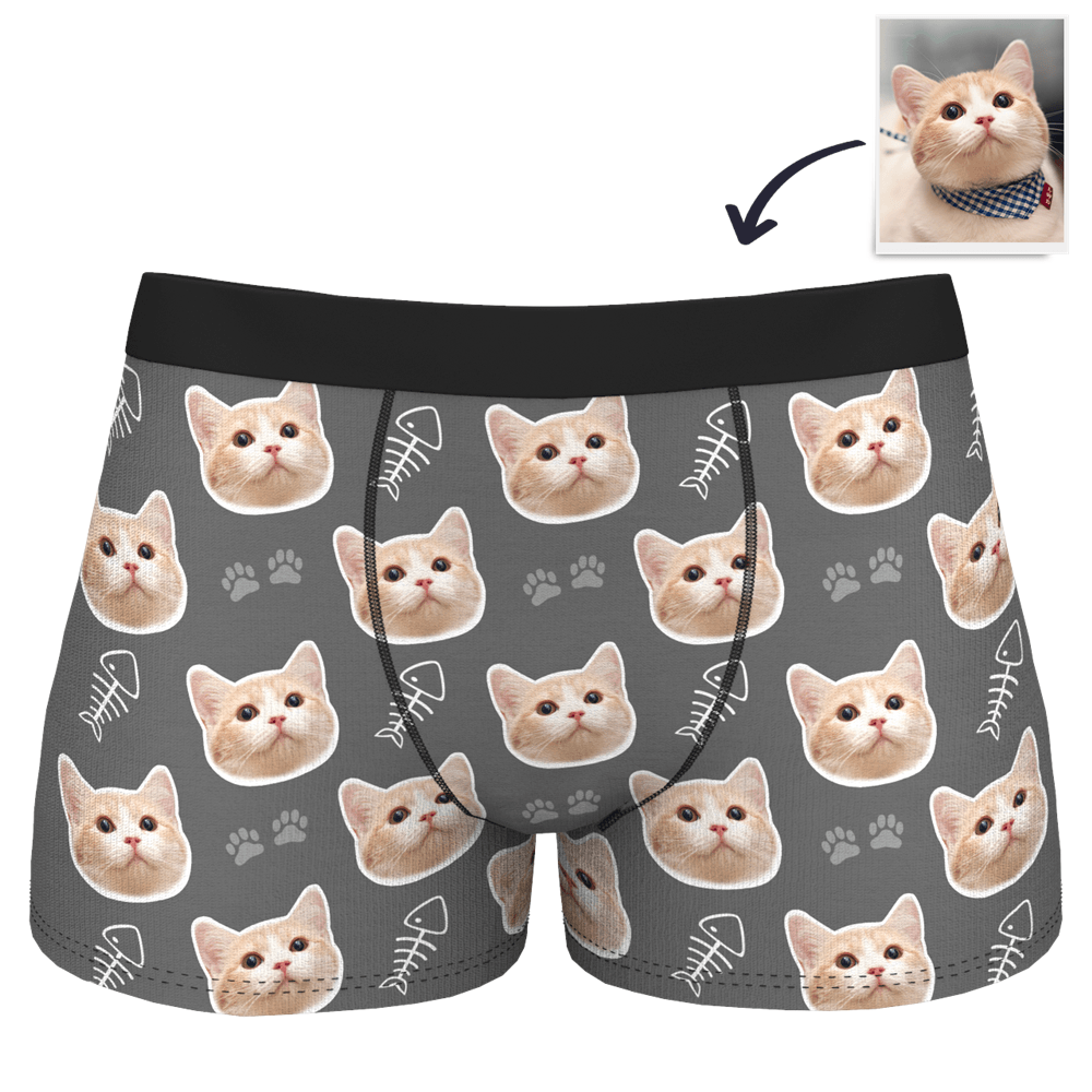 Men's Customized Cat Boxer Shorts - MyFaceBoxerUK