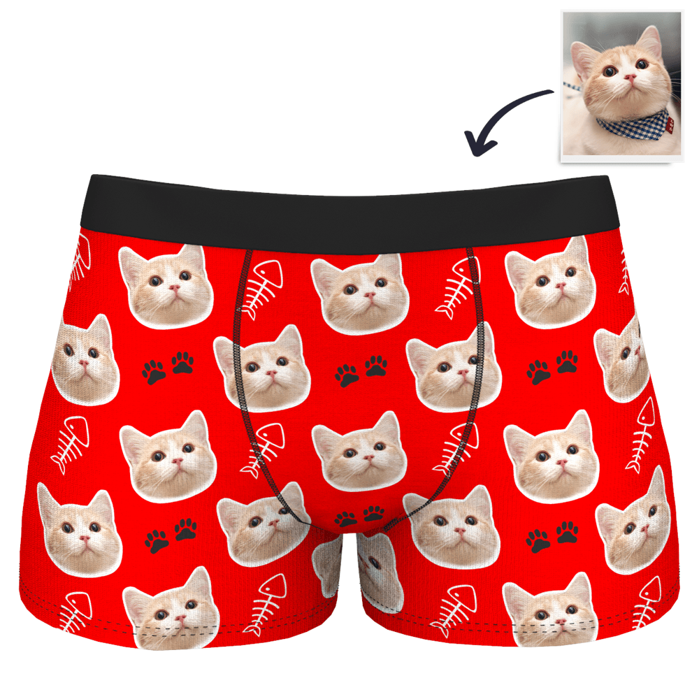 Men's Customized Cat Boxer Shorts - MyFaceBoxerUK