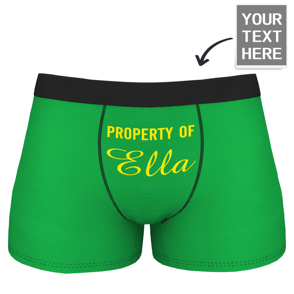 Men's Personalised Name Colorful Property of Boxer Shorts - MyFaceBoxerUK