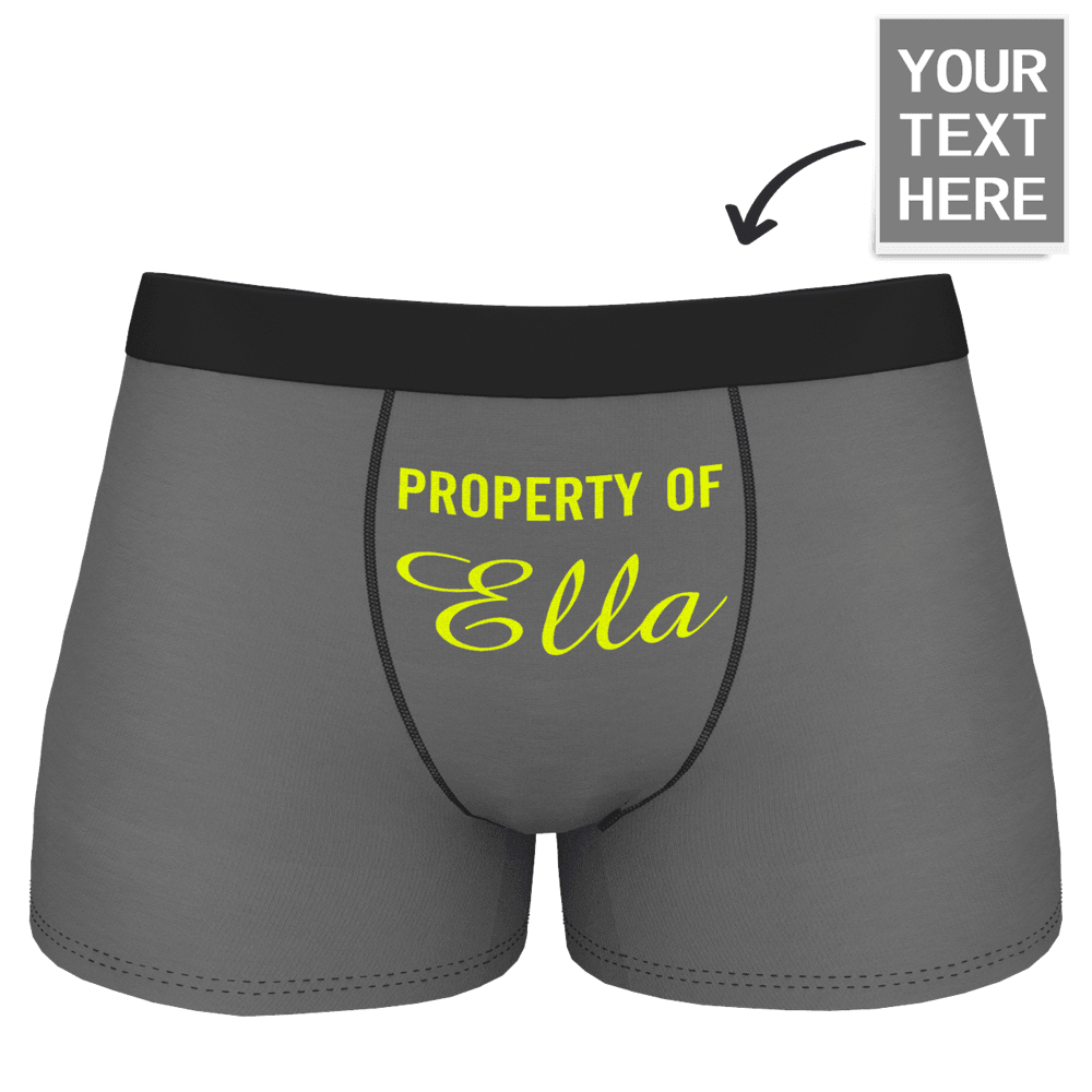Men's Personalised Name Colorful Property of Boxer Shorts - MyFaceBoxerUK