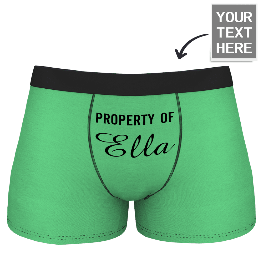 Men's Personalised Name Colorful Property of Boxer Shorts - MyFaceBoxerUK
