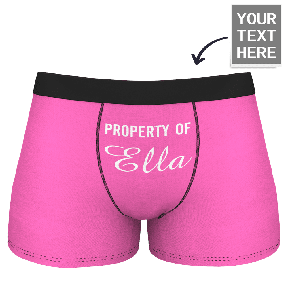 Men's Personalised Name Colorful Property of Boxer Shorts - MyFaceBoxerUK