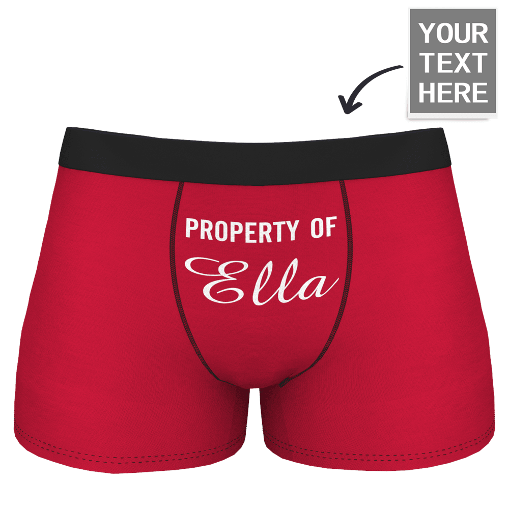 Men's Personalised Name Colorful Property of Boxer Shorts - MyFaceBoxerUK