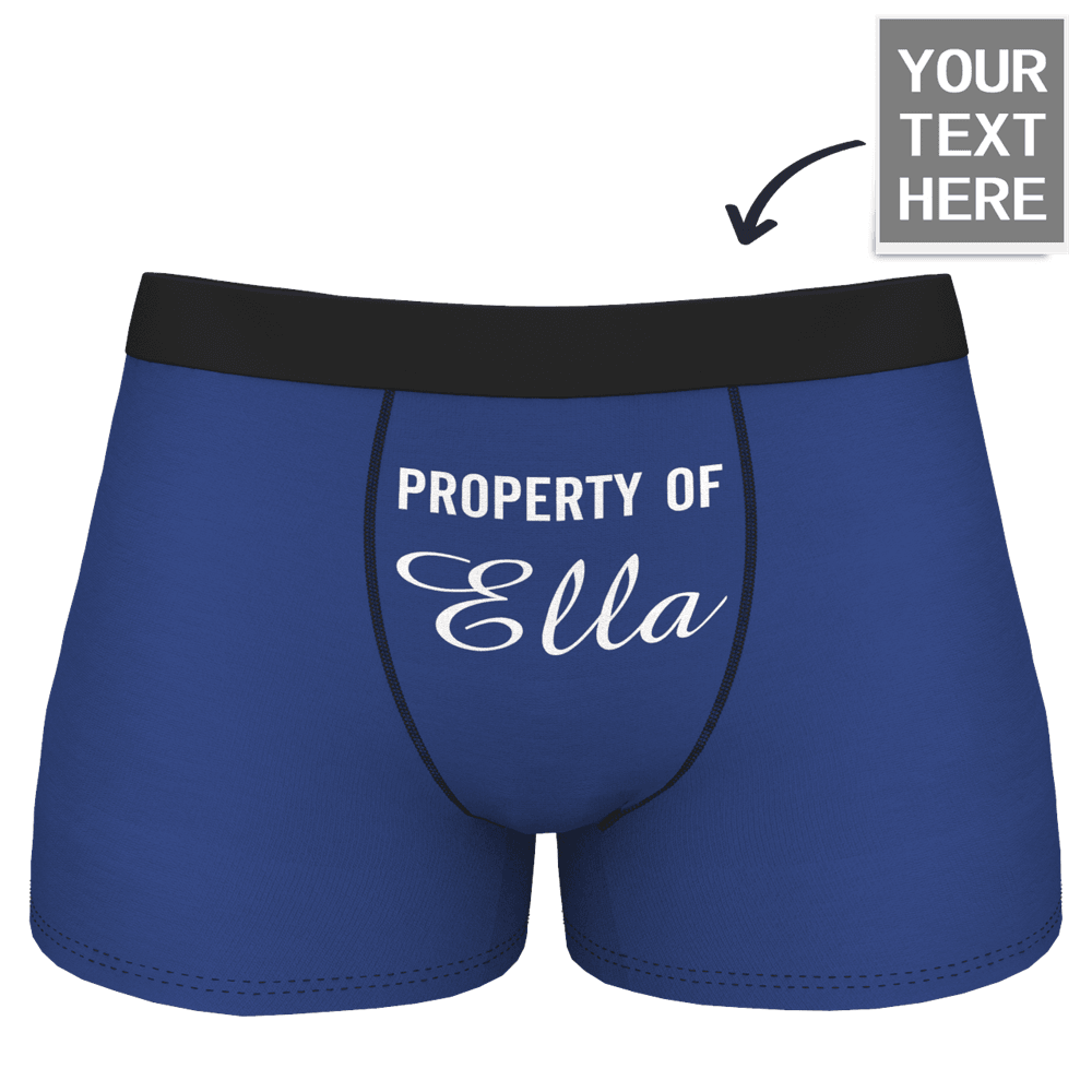 Men's Personalised Name Colorful Property of Boxer Shorts - MyFaceBoxerUK