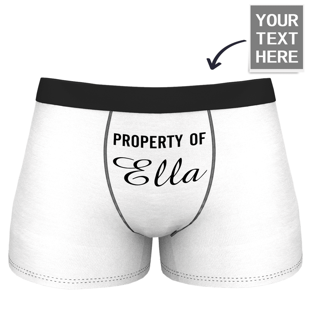 Men's Personalised Name Colorful Property of Boxer Shorts - MyFaceBoxerUK