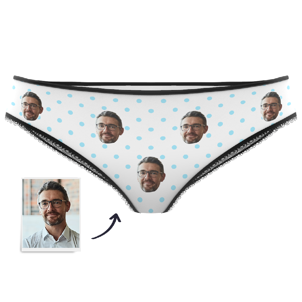 Women's Color Custom Face Panties-Polka Dot - MyFaceBoxerUK