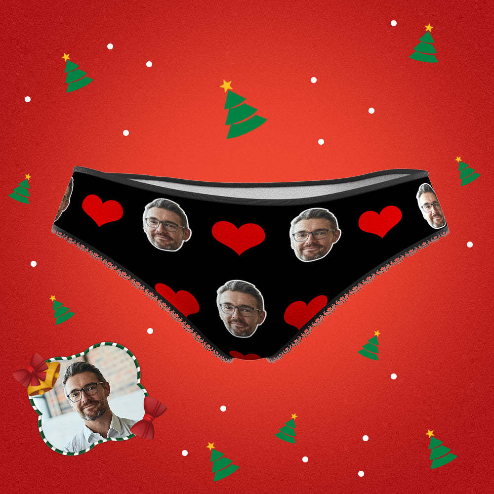 Couple Women's Custom Face Heart Panties - MyFaceBoxerUK