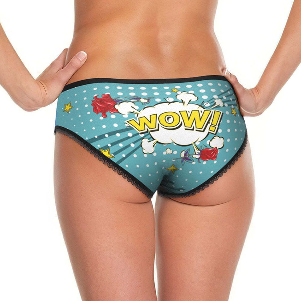 Custom Face Panties Personalized Cartoon-Style Lace Panties for Women - MyFaceBoxerUK