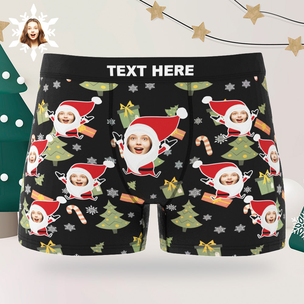 Custom Men's Photo Boxers Personalized Christmas Face Underwear Christmas Gift for Boyfriend	 - MyFaceBoxerUK